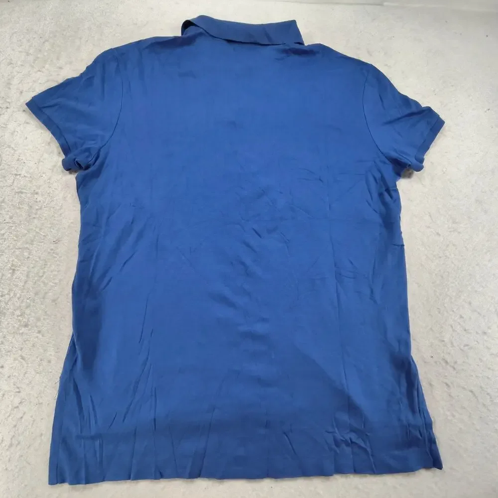 Polo by Ralph Lauren Pima Interlock Collared Polo Shirt Mens Size Medium M Blue